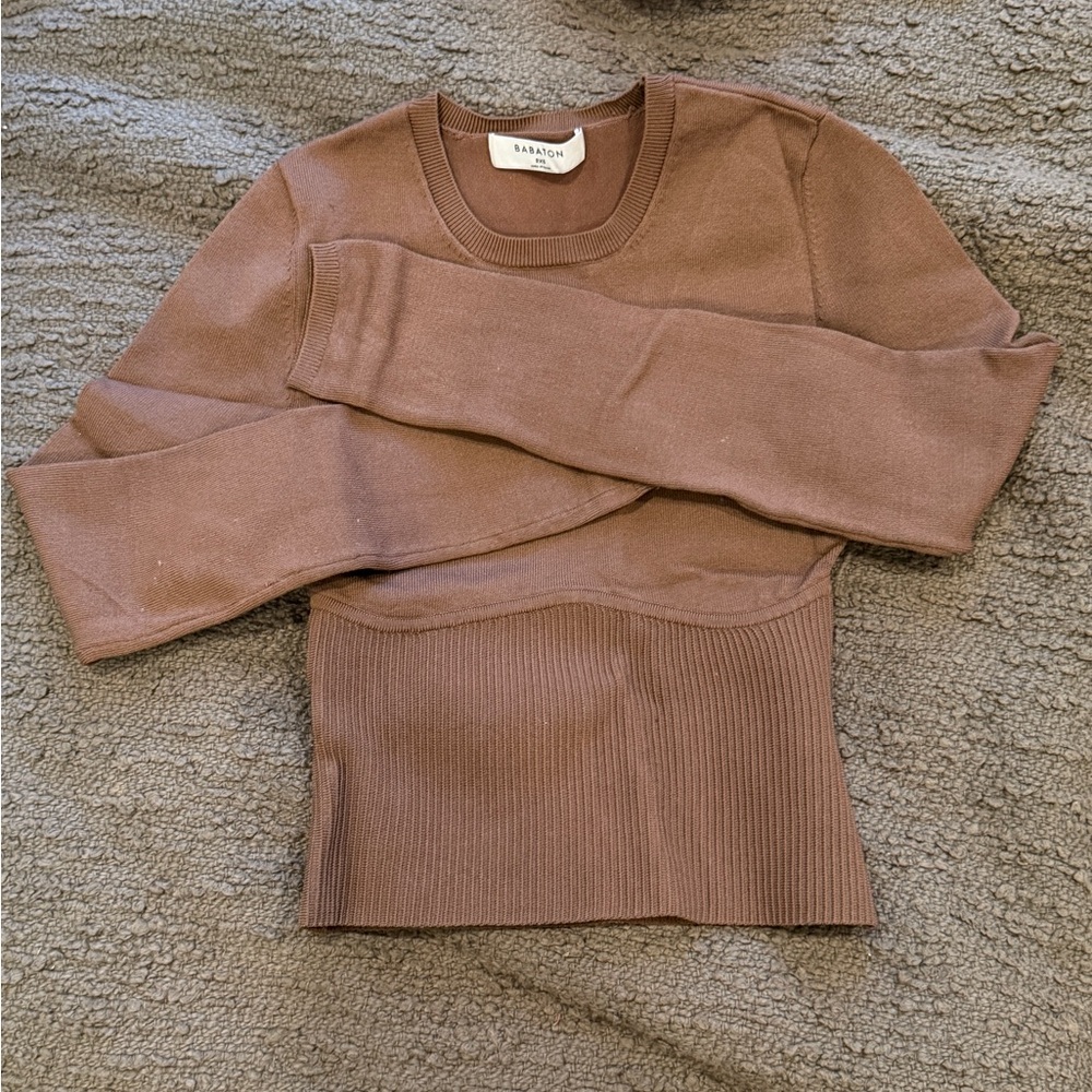 Aritzia brown long sleeve sweater top